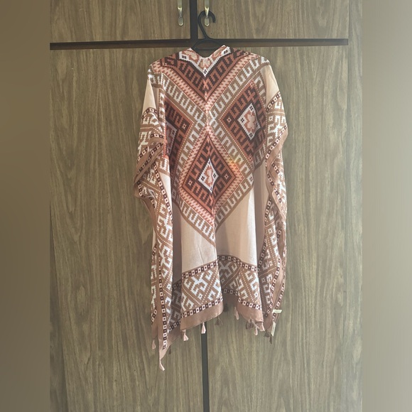 Geometric Patterned Women's Open Front Viscose Cardigan - Picture 2 of 2